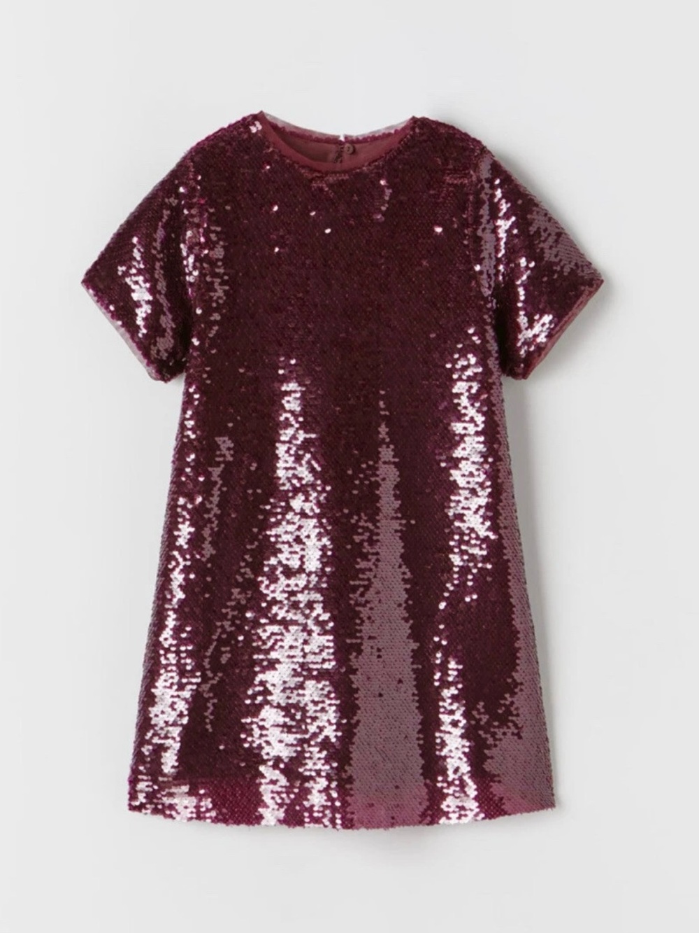 New ZARA Burgundy Sequin Shift Dress